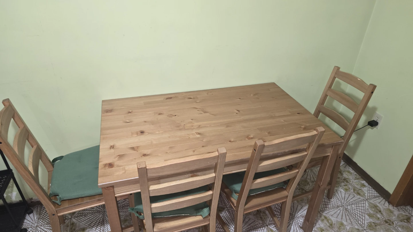 Wooden Dining Table and 4 Chairs