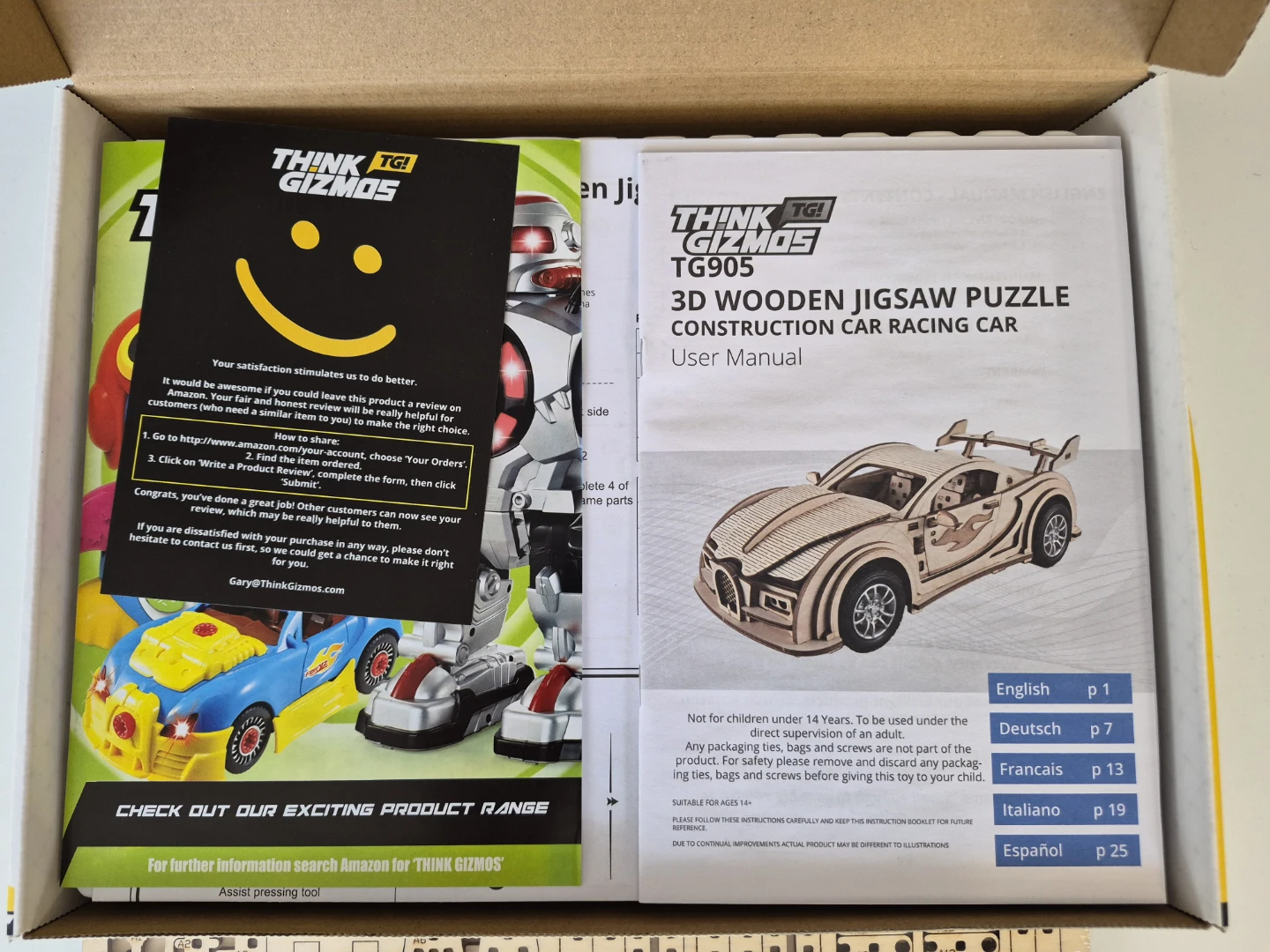 Think Gizmos TG905 3D Wooden Jigsaw Puzzle Racing Car - photo 3