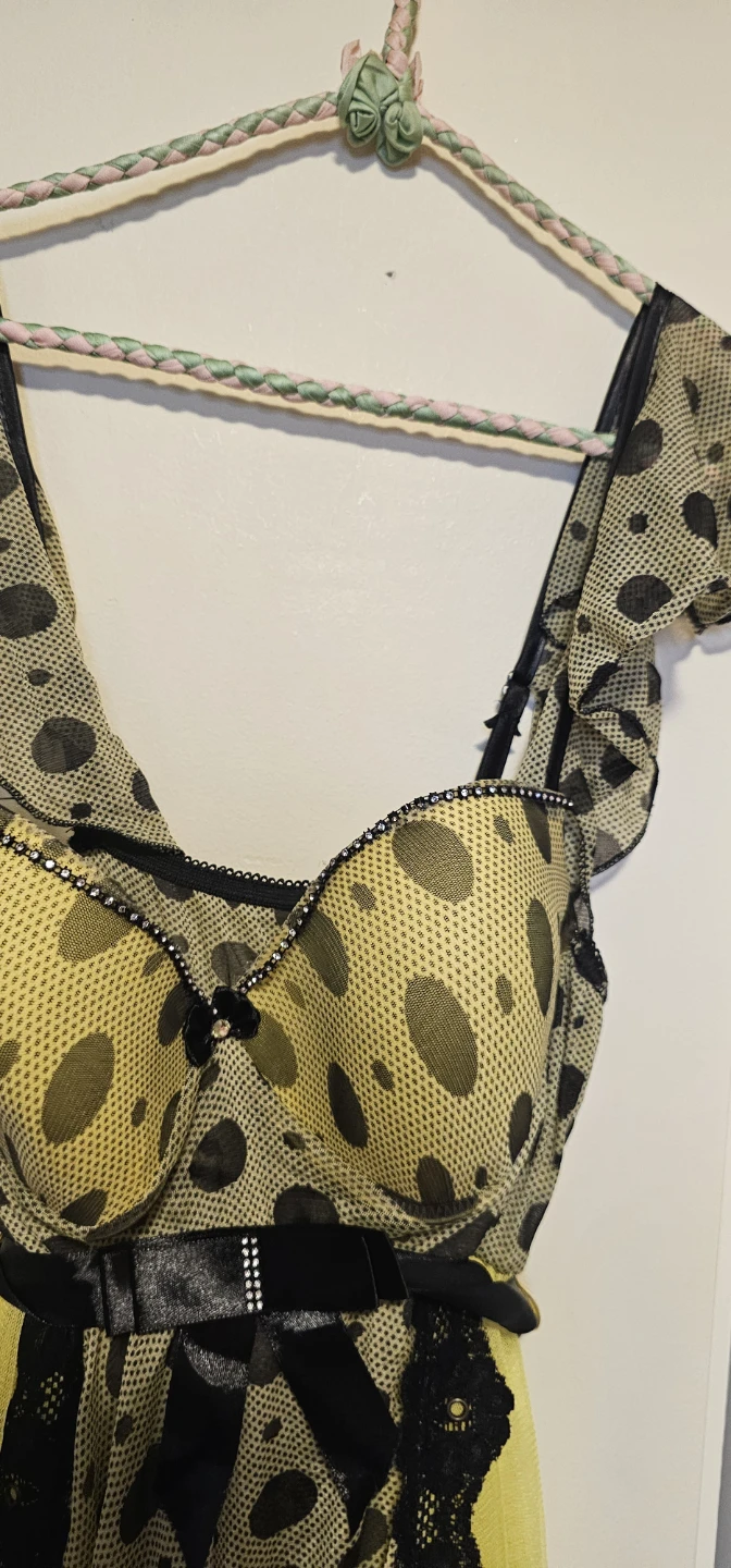 Women's Polka Dot Lingerie Set with Robe - photo 2