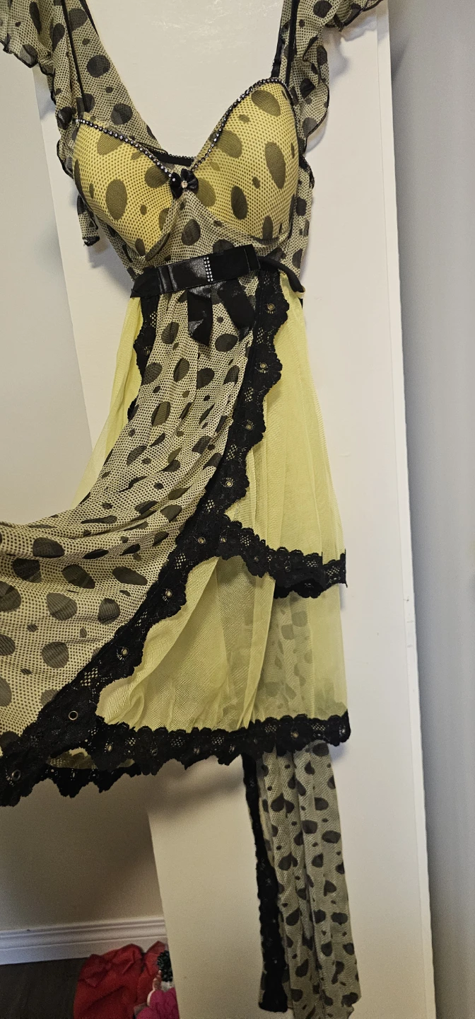 Women's Polka Dot Lingerie Set with Robe - photo 4