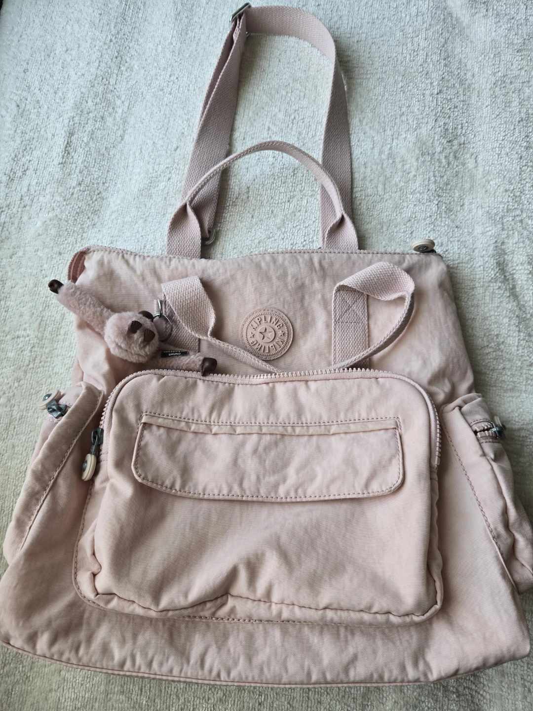 🌱Kipling Pink Nylon Backpack/Tote Bag - photo 3