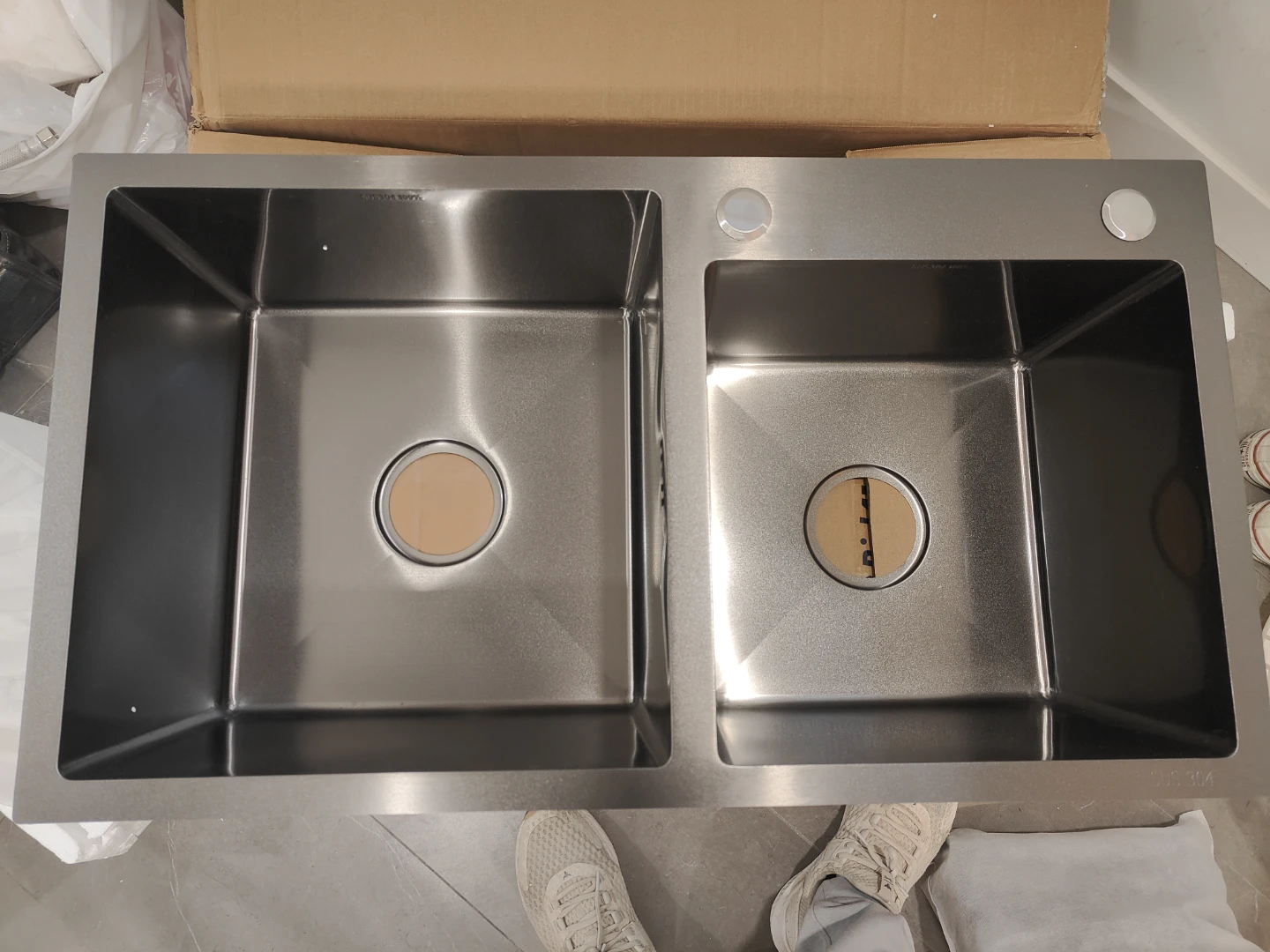 Double Topmount black Stainless Steel Kitchen Sink