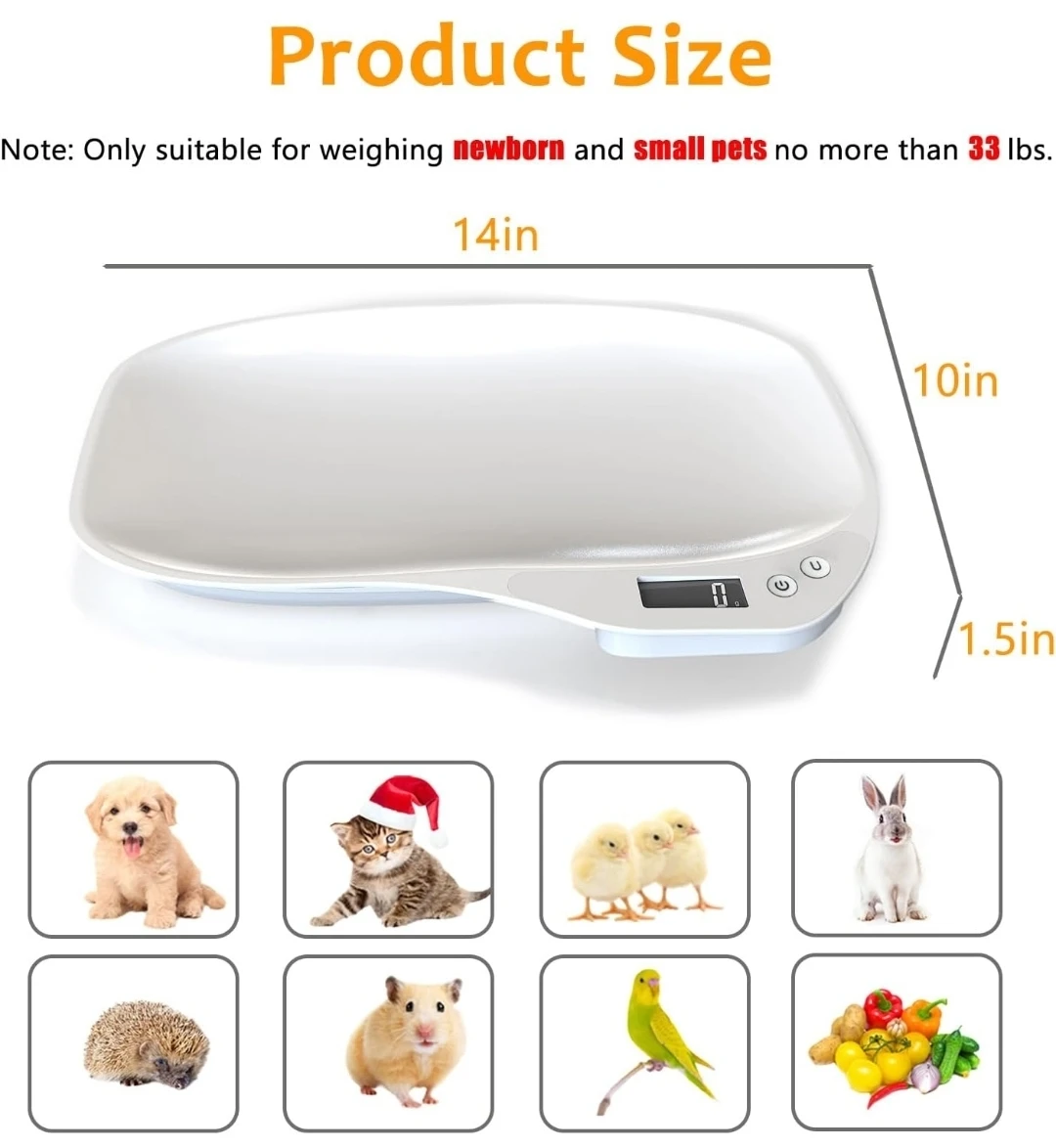 Small Animal Digital Scale 14x10 inch White - photo 2