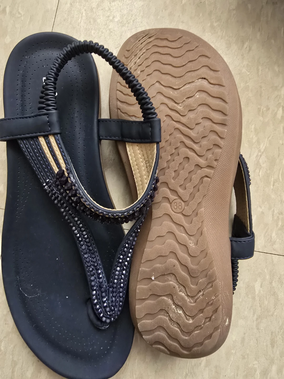 Littleplum Women's Embellished Thong Sandals - Size 38 - photo 2