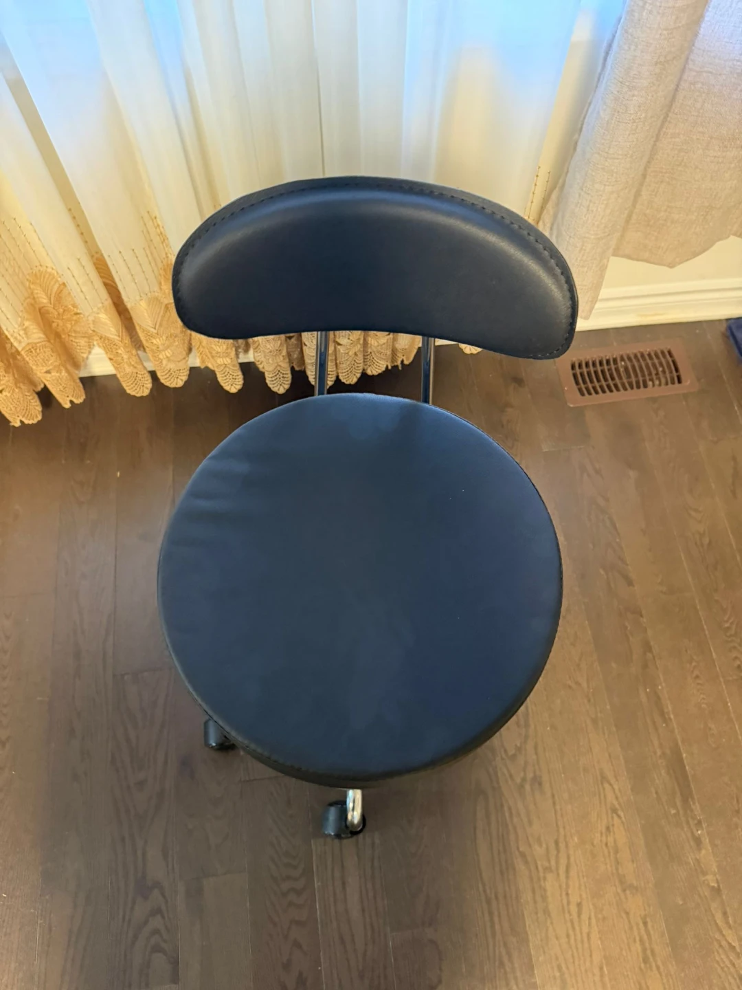 KKTONER PU Leather Rolling Stool w/ Footrest - Black - photo 5