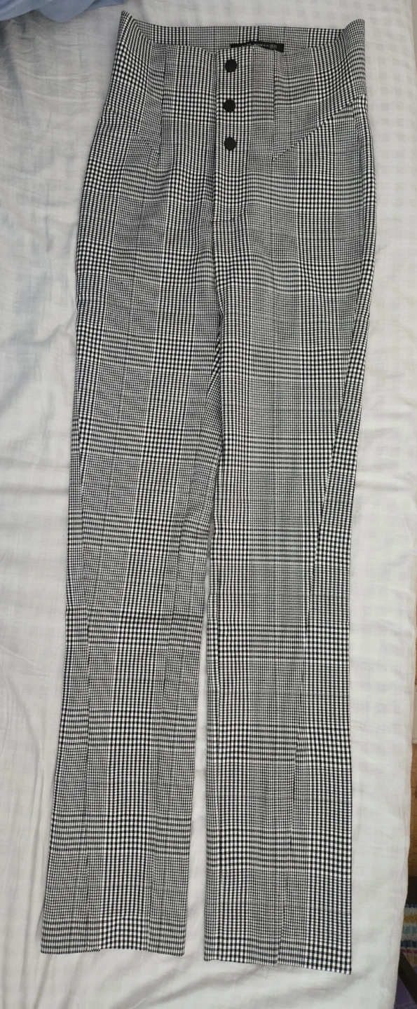 ZARA Woman Plaid High Waisted Split Hem Pants - photo 2