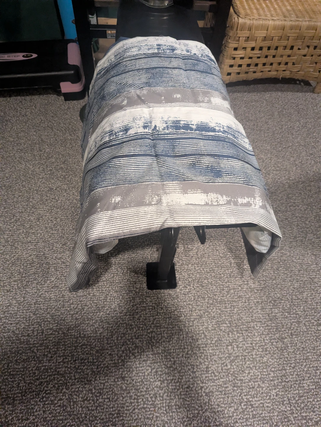 Blue and Grey Striped Duvet Cover king-size with shams
