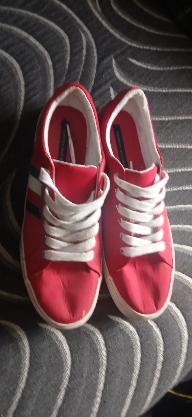 Tommy Hilfiger Red Canvas Sneakers - Size 10M