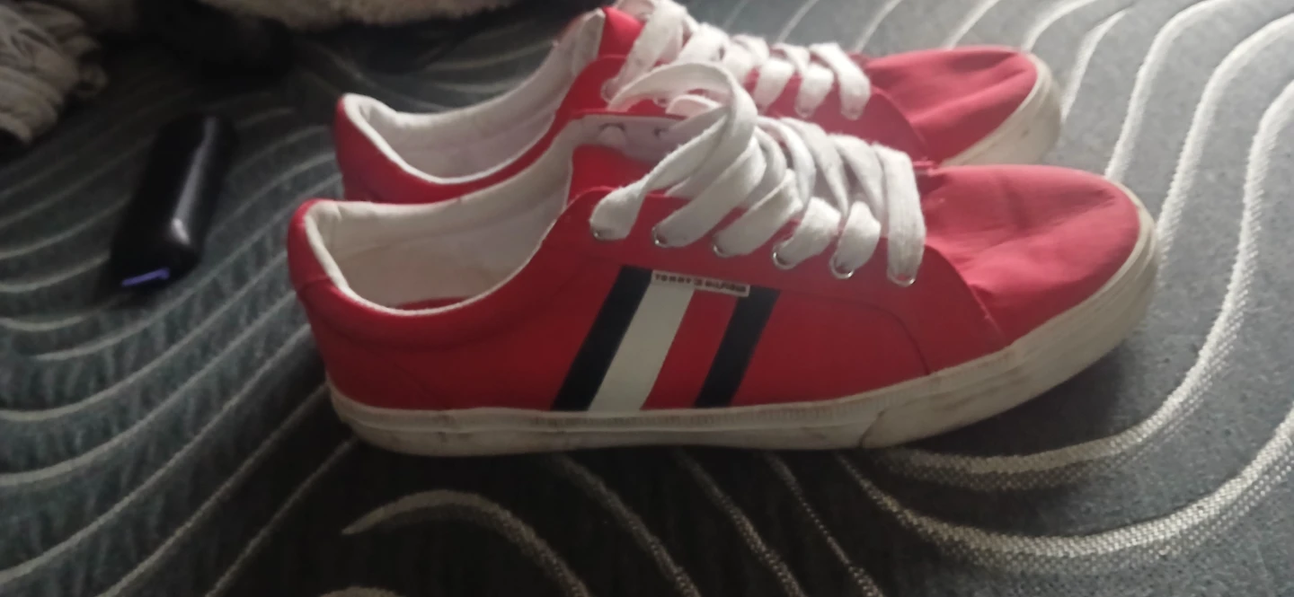 Tommy Hilfiger Red Canvas Sneakers - Size 10M - photo 2