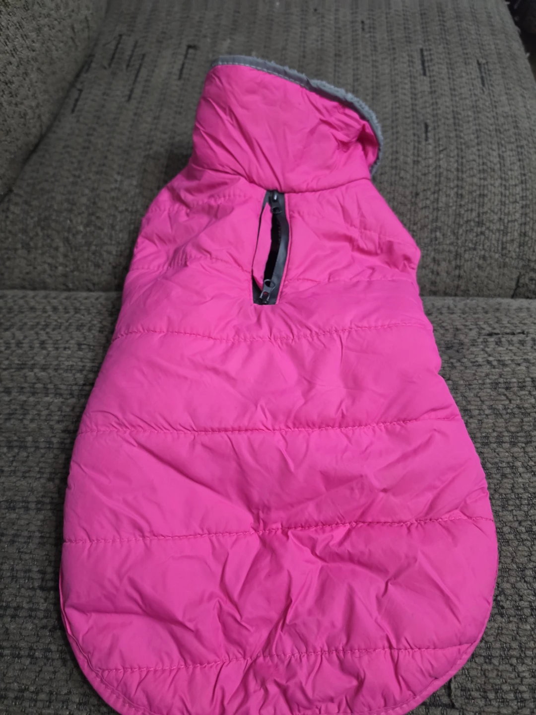 Pink puffer dog vest with hood - photo 3