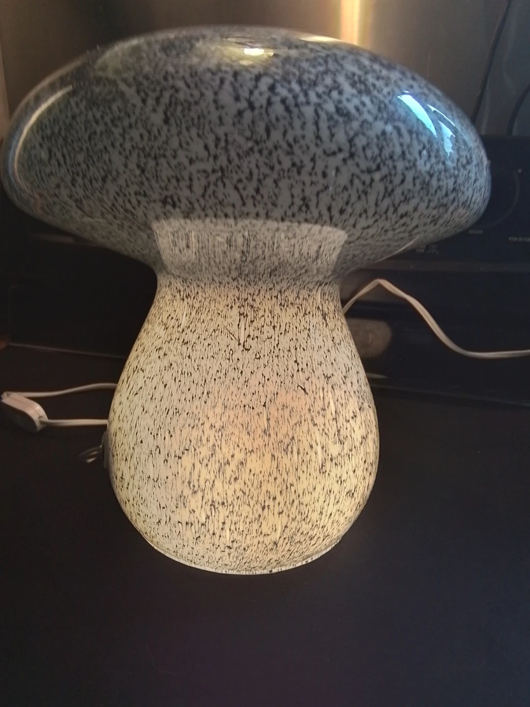 Vintage Murano Art Glass Mushroom Lamp 10.5 "D & 11.25 "H - photo 4