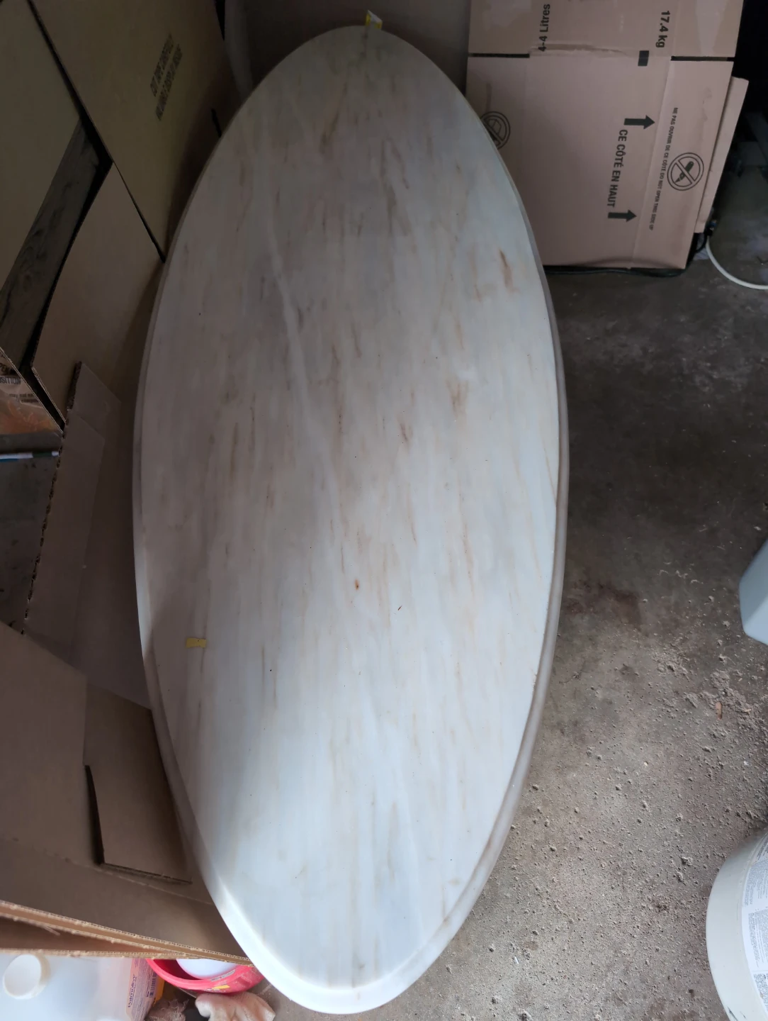 Oval Marble Top Table with Ornate Pedestal Base - photo 3