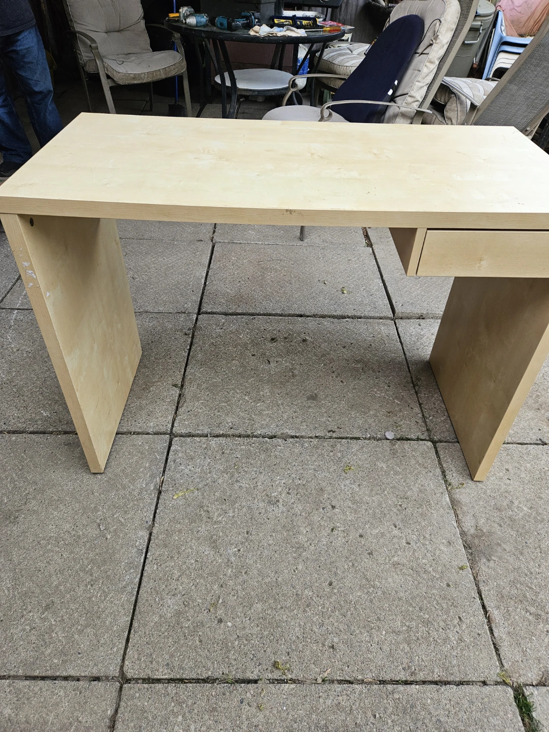 Light Wood Desk with Drawer - photo 2