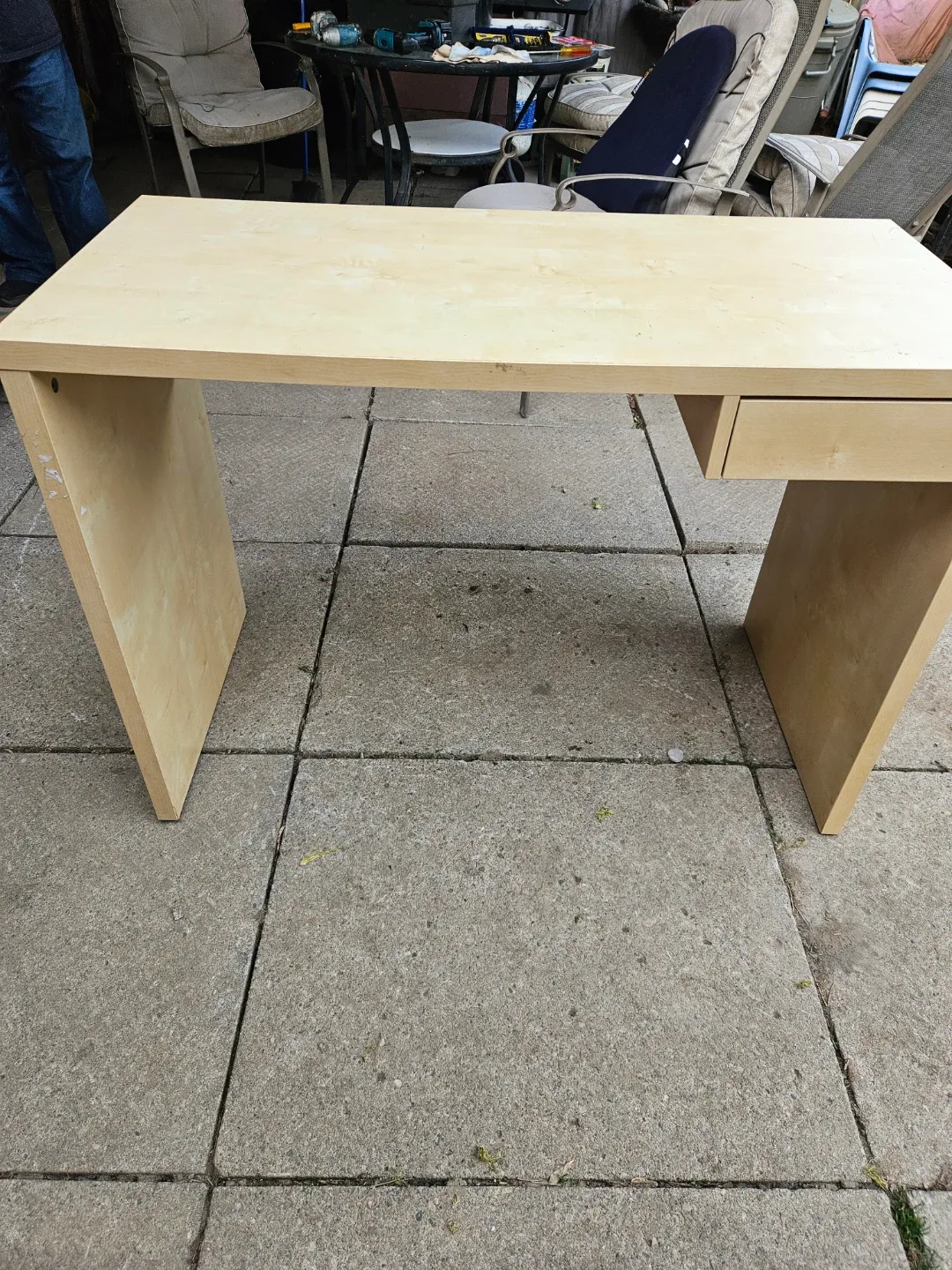 Light Wood Desk with Drawer - photo 2