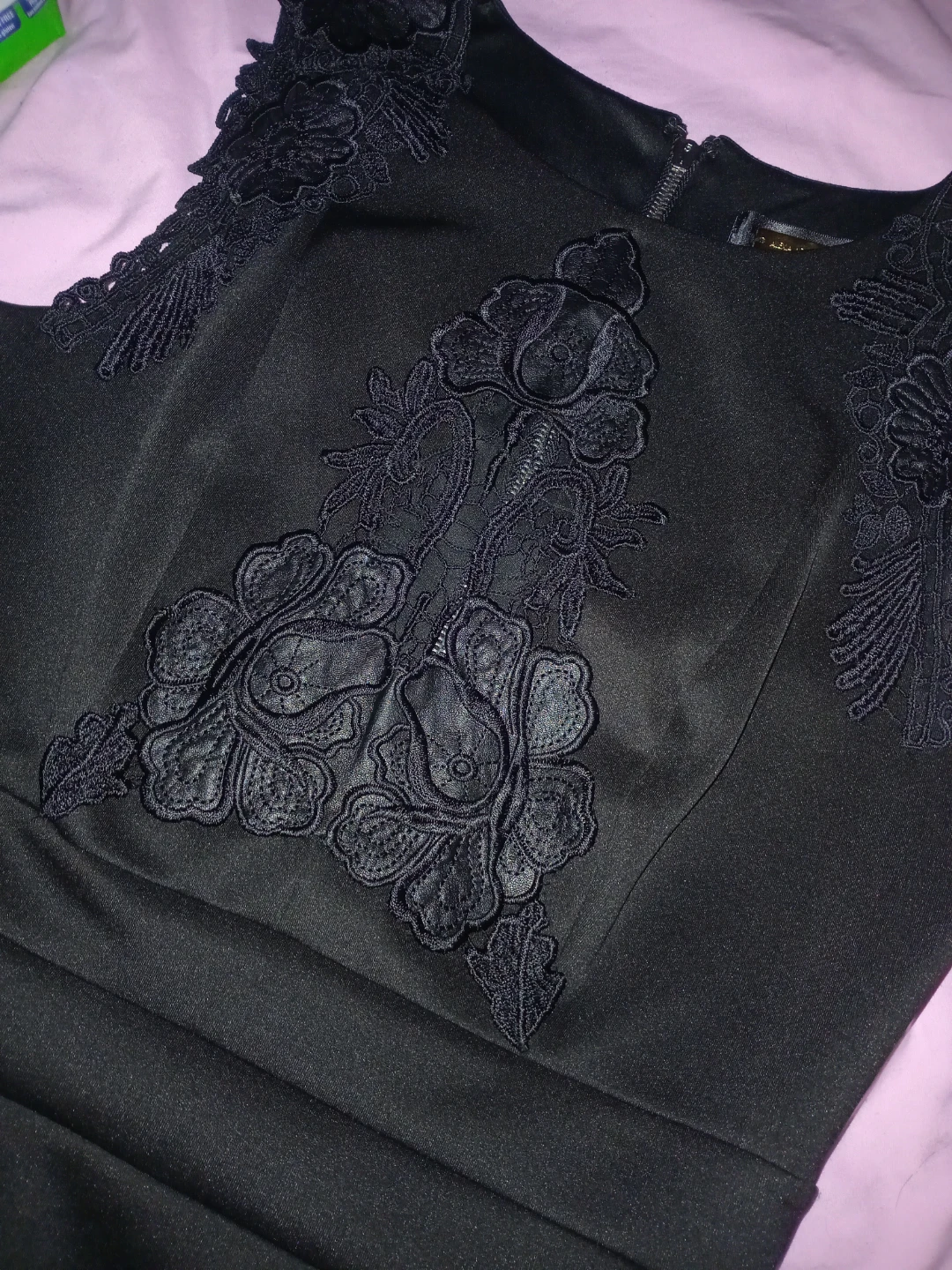 Alexia Admor Black Lace Embellished Dress