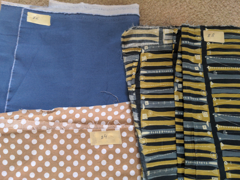 Cotton fabrics - Blue, Polka Dot, and Patterned