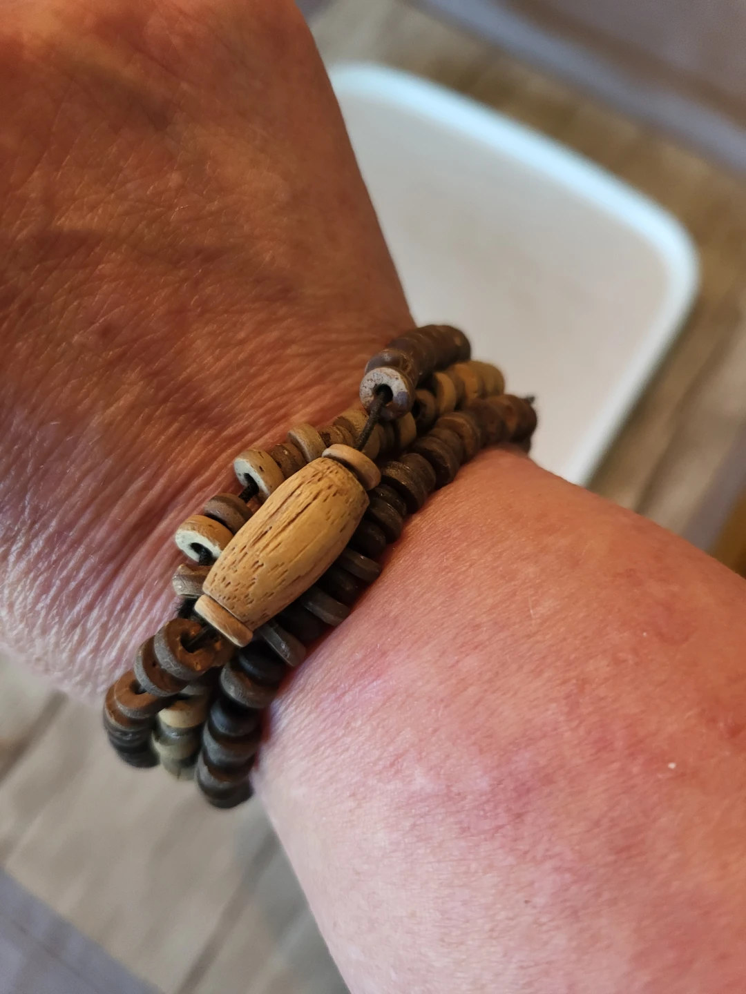 Vintage Wooden Bead Bracelets Set of 3 - photo 5