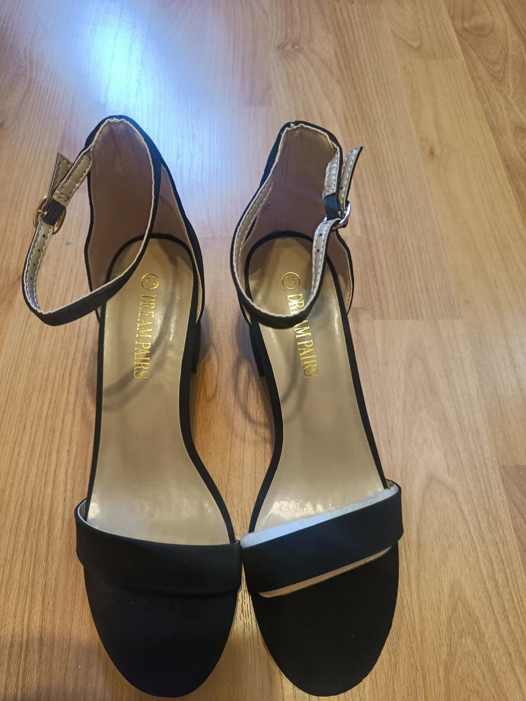 Dream Pairs Black Block Heel Sandals Size 7.5