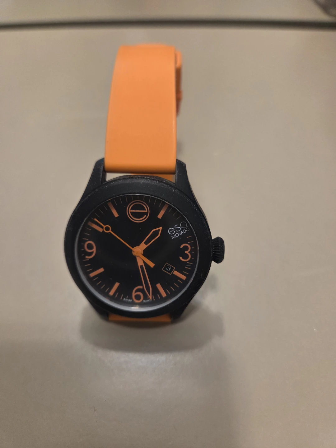 ESQ Movado Watch - Black with Orange Strap - photo 2