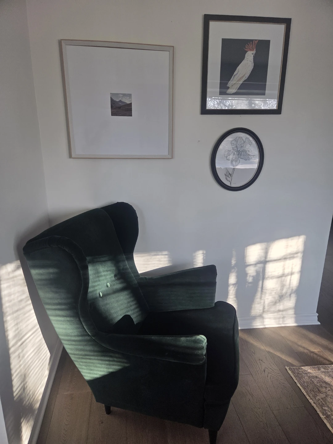 1 Velvet Wingback Accent Chair - Hunter Green