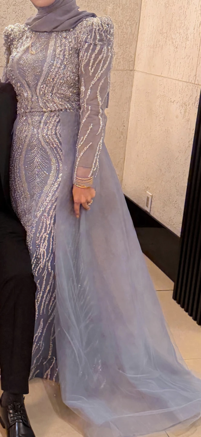 Women's Embellished Long Sleeve Maxi Dress