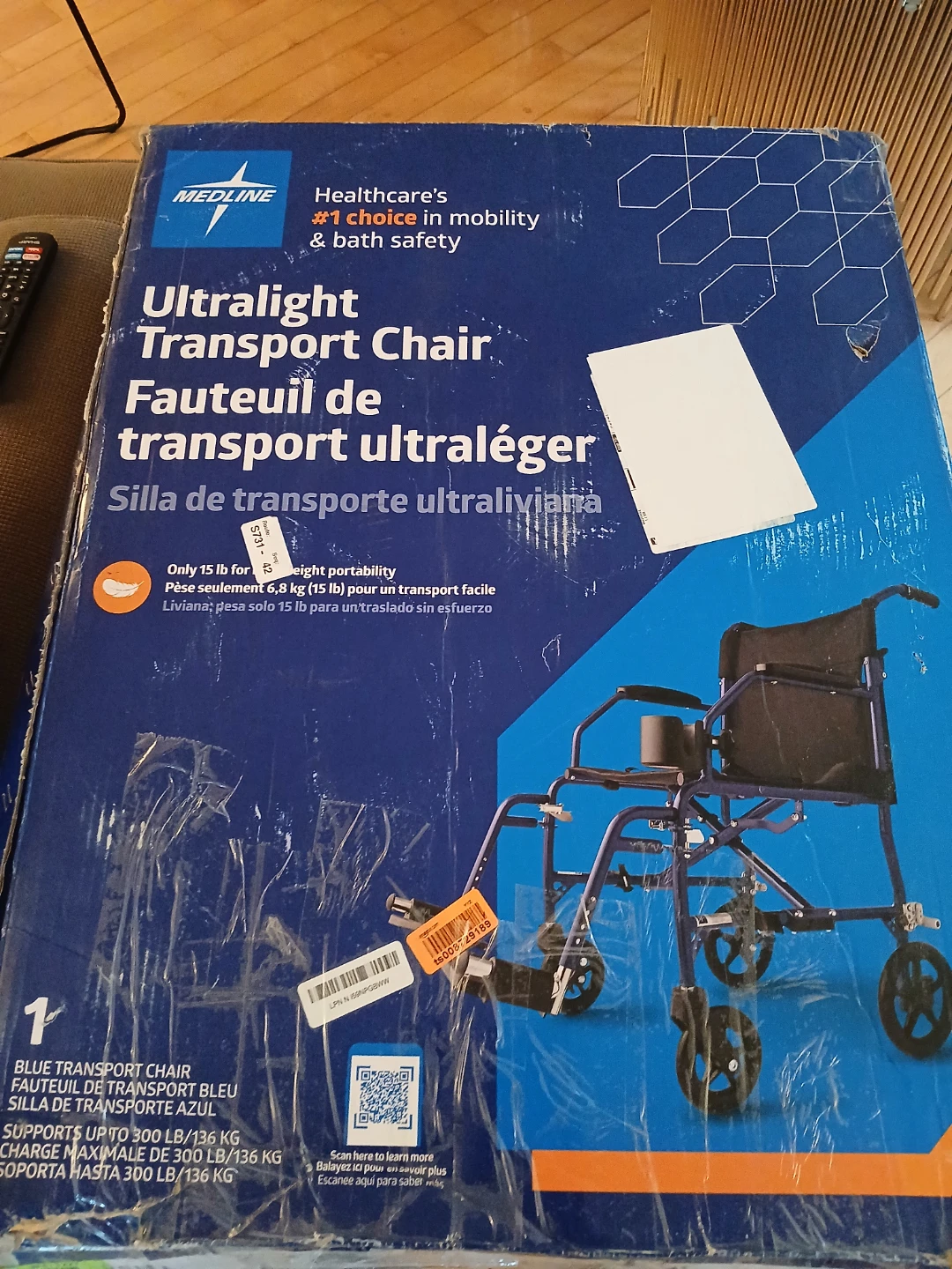 Medline Ultralight Transport Chair - Blue - photo 4