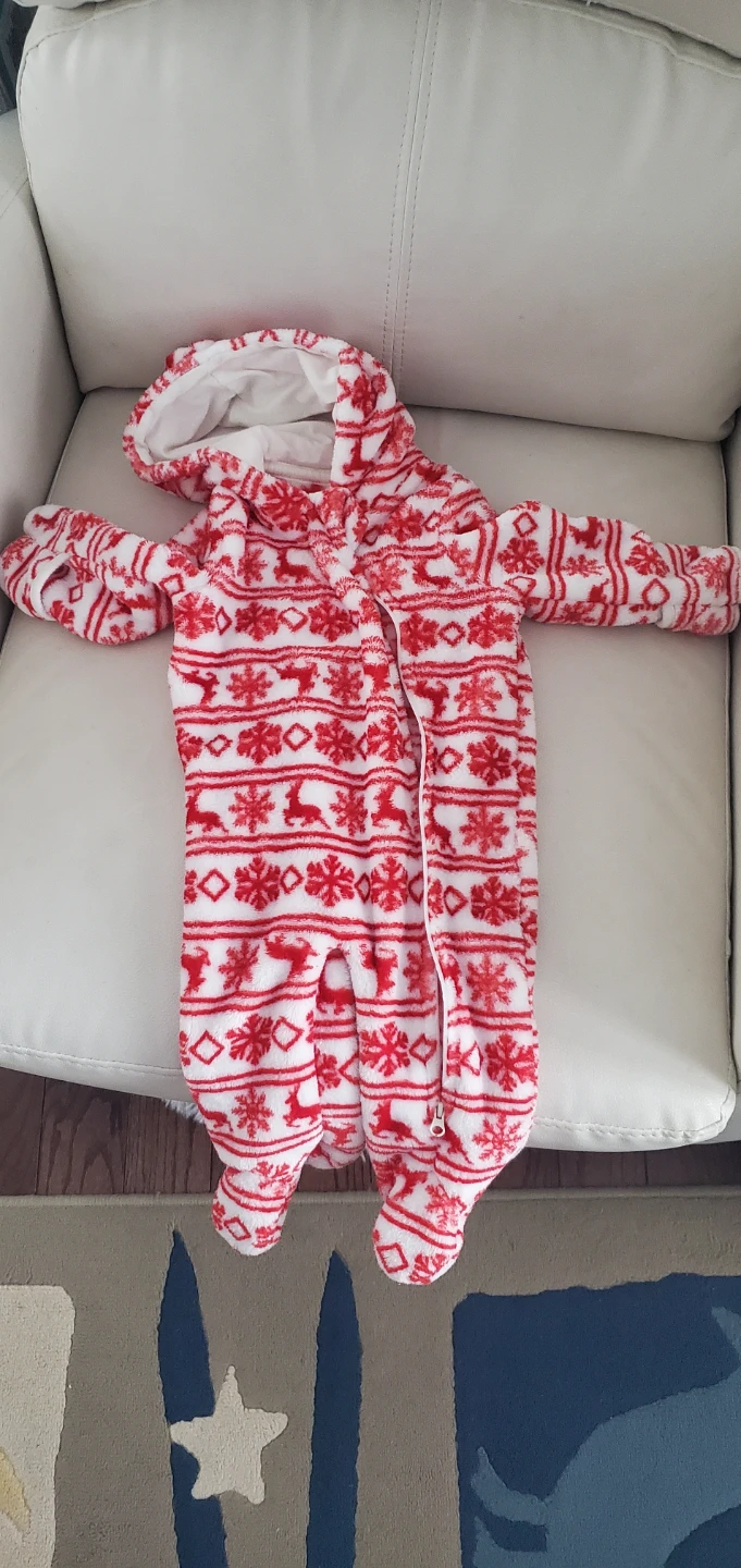 Baby Snowflake and Reindeer Fleece Snowsuit