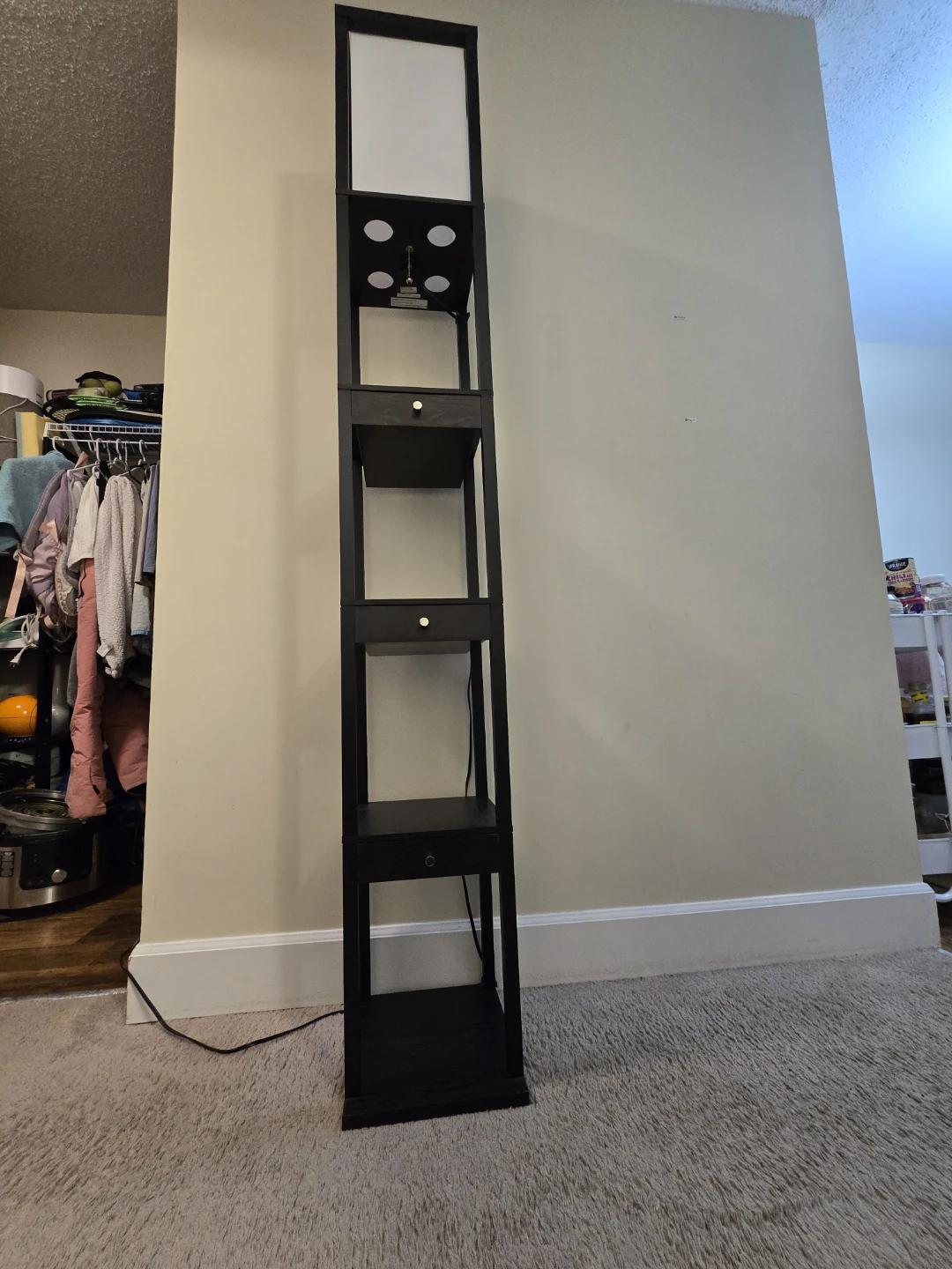 72" Traditional LED Shelf Floor Lamp with Black Finish - photo 4