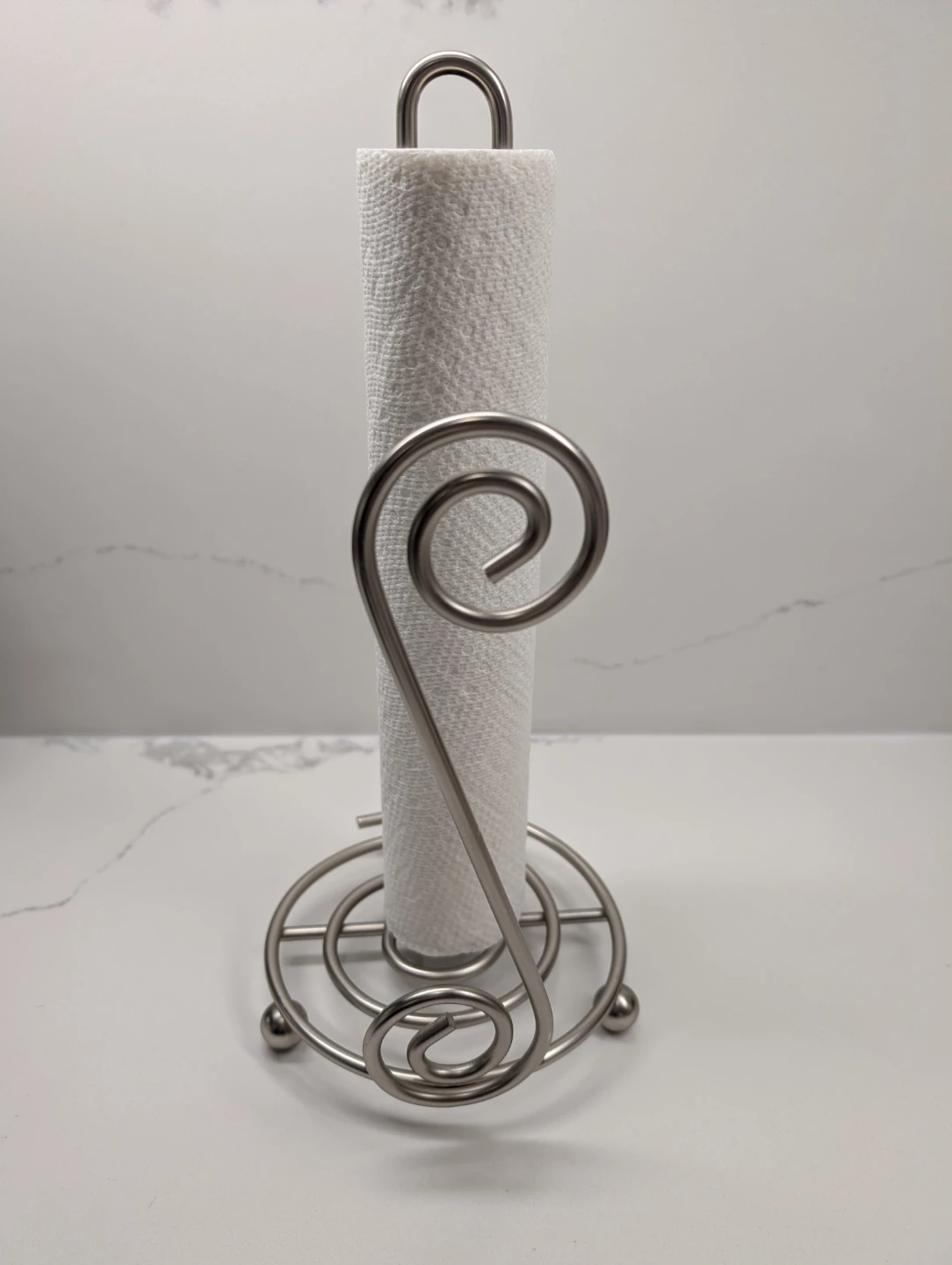Silver Scroll Paper Towel Holder