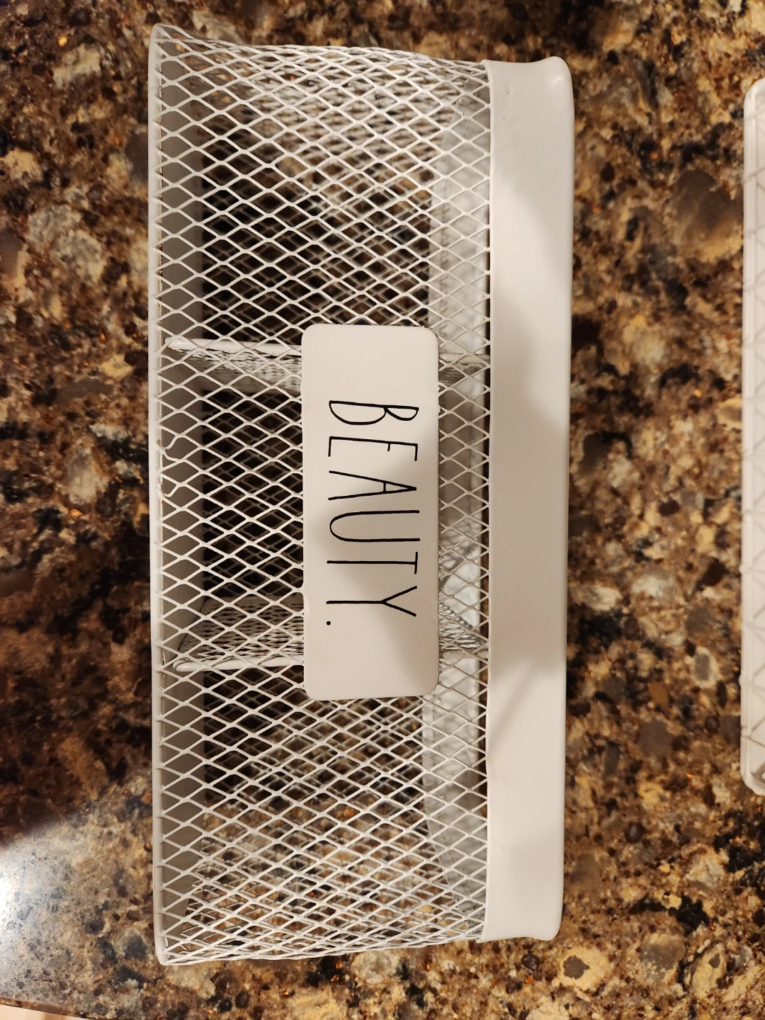 Rae Dunn White Mesh Beauty Organizer