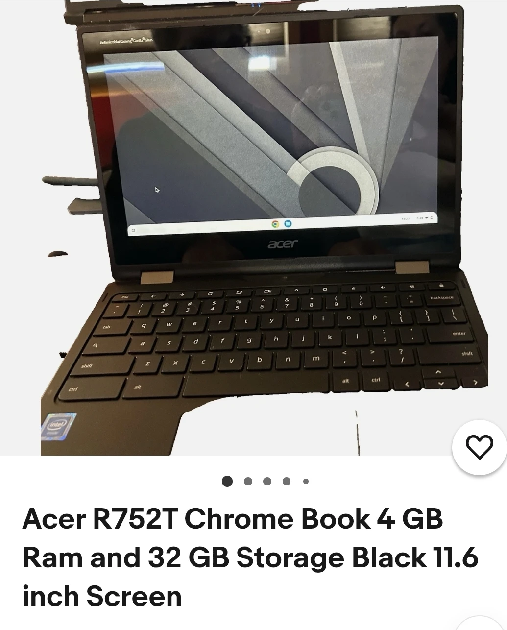 Acer R752T Chromebook 4GB RAM 32GB Storage 11.6" Black