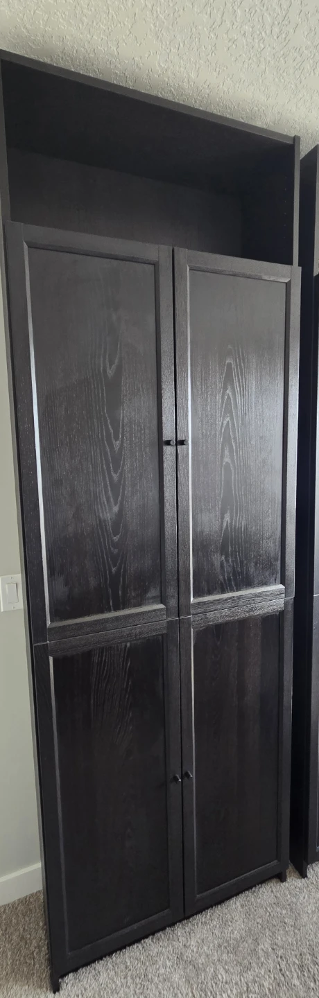 Dark Wood Tall Cabinet with Doors