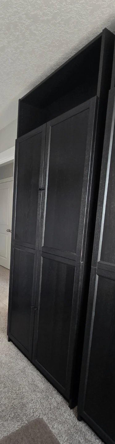 Dark Wood Tall Cabinet with Doors - photo 3