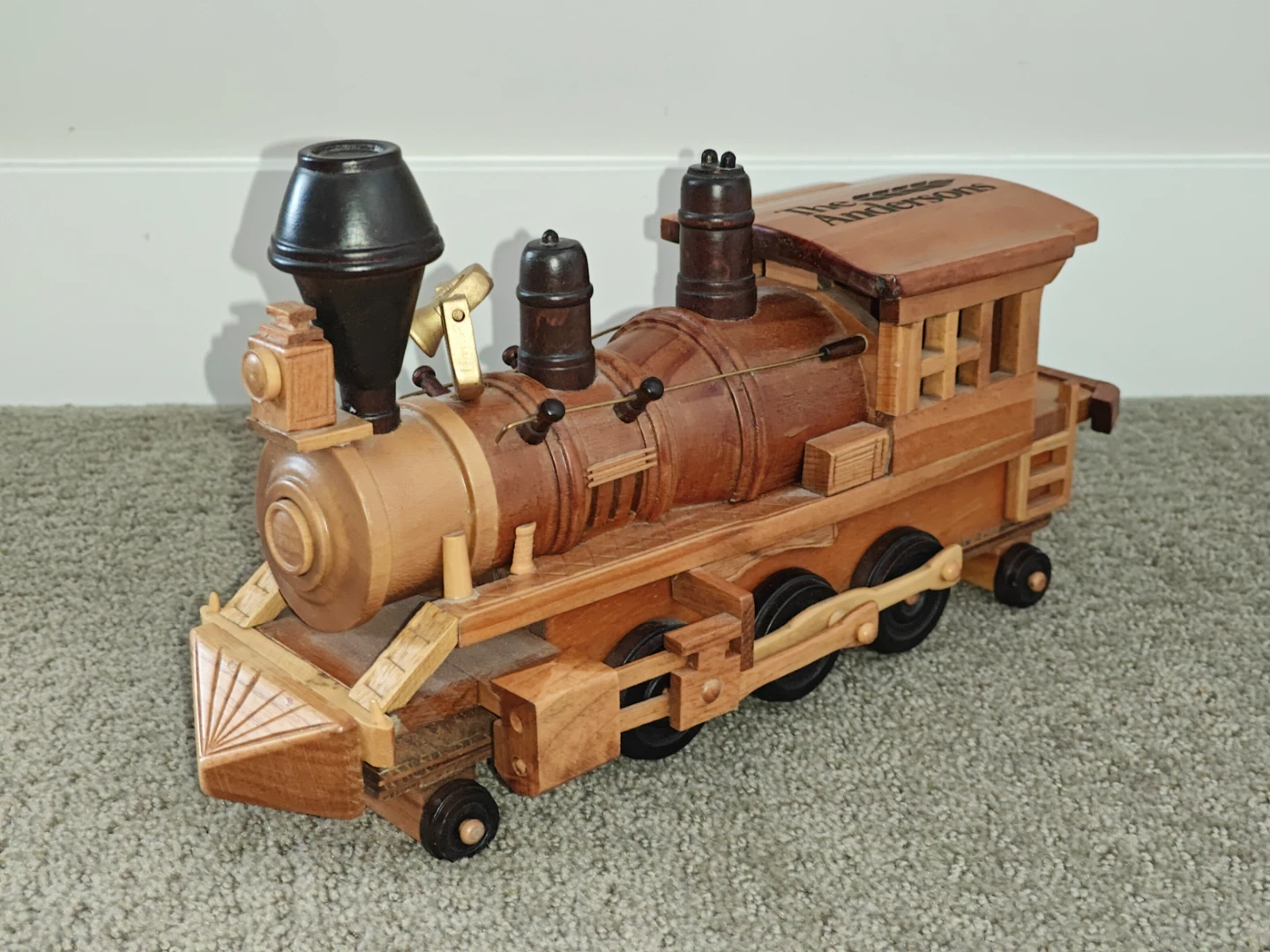 Handcrafted Wooden Steam Locomotive Train