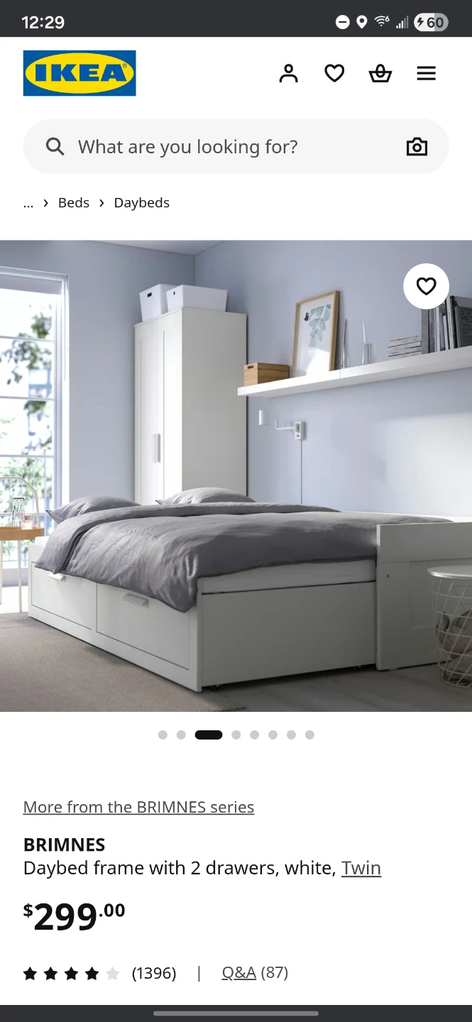 IKEA BRIMNES Daybed Frame with 2 Drawers - White, Twin - photo 2