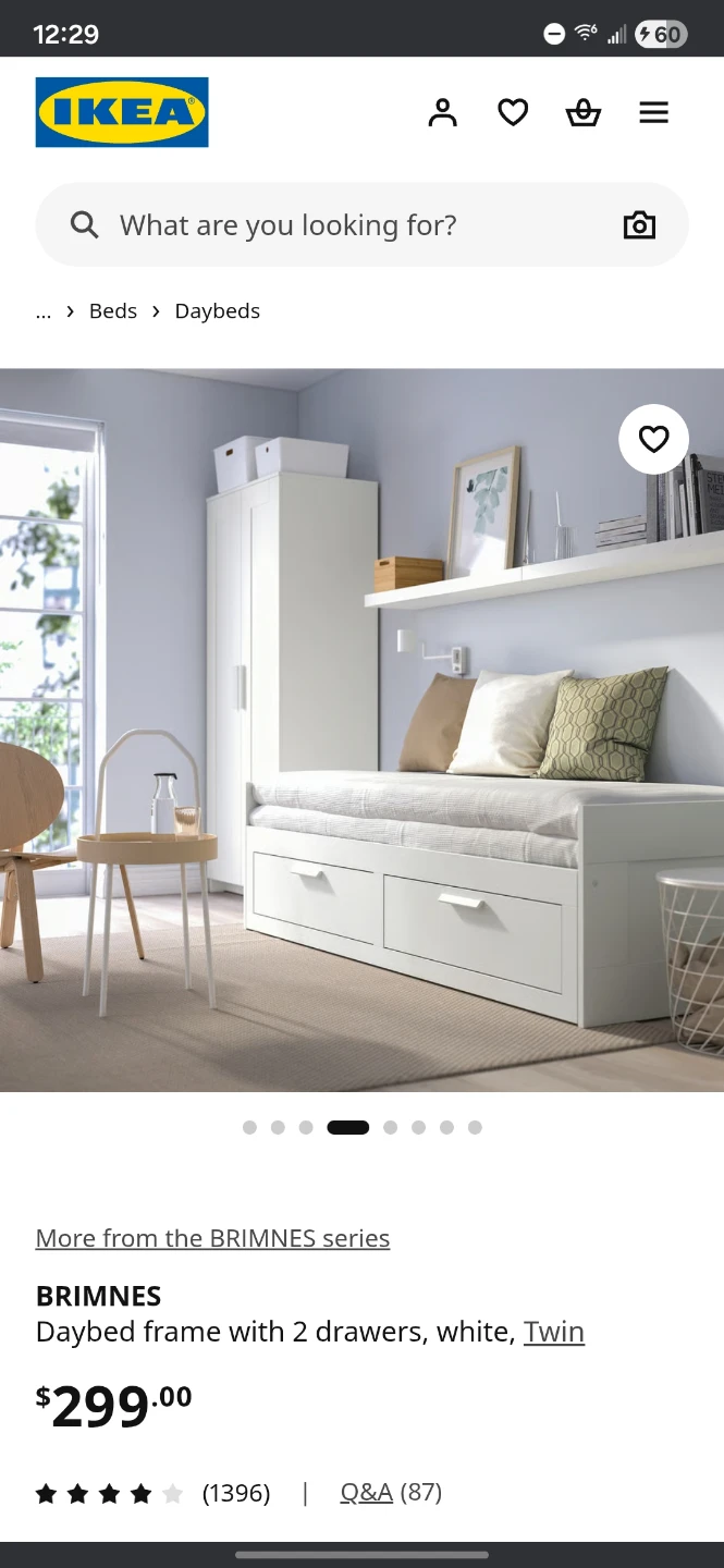 IKEA BRIMNES Daybed Frame with 2 Drawers - White, Twin - photo 3