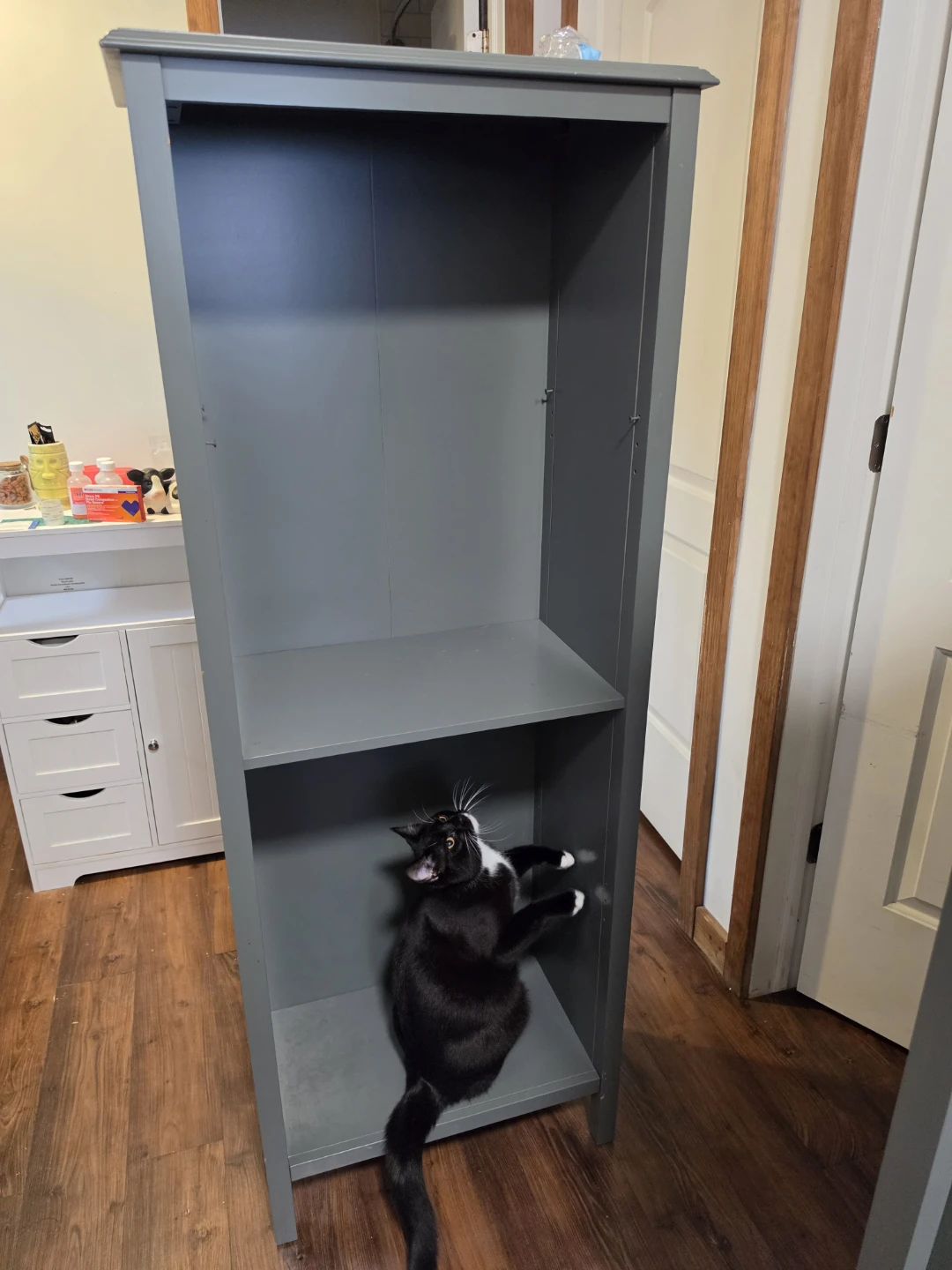 Grey Tall Bookcase