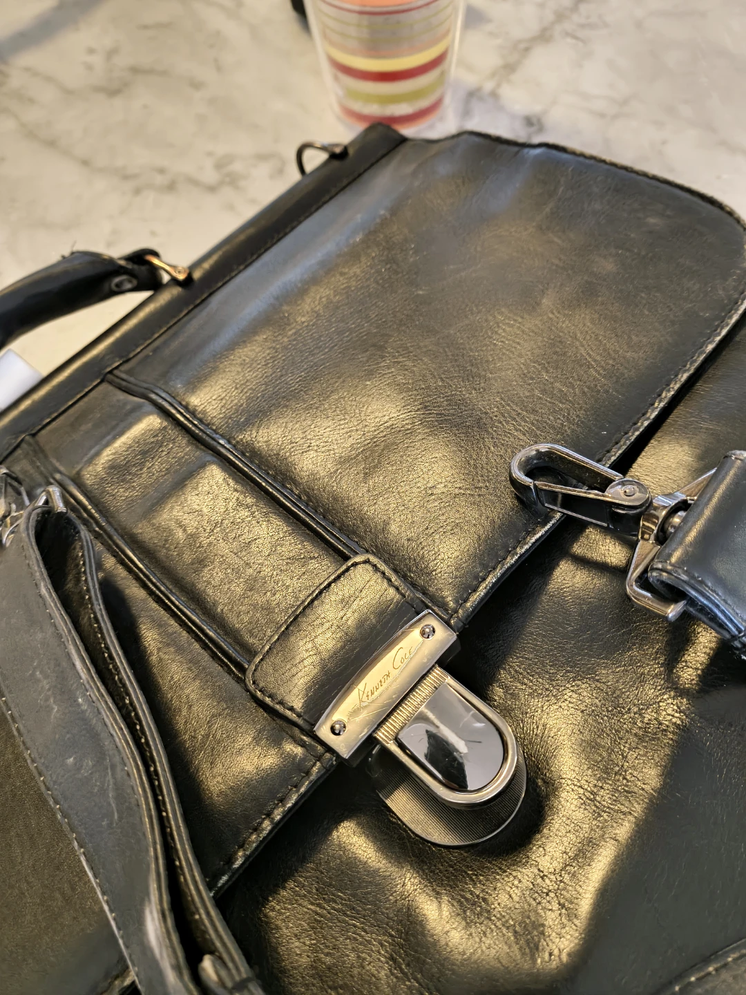 Kenneth Cole Black Leather Briefcase - photo 5
