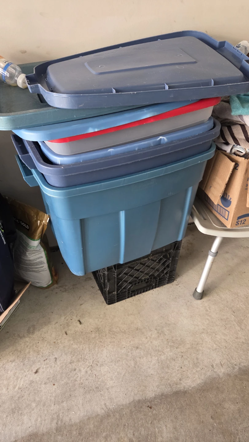 Stack of Plastic Storage Tubs