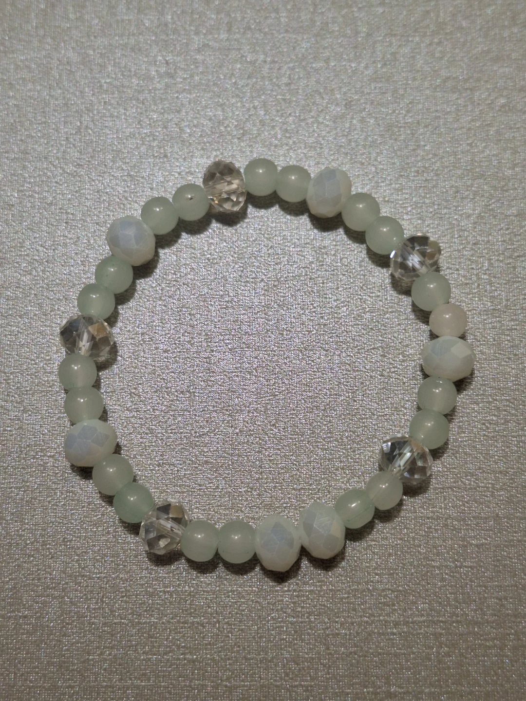 Green and Clear Stones beaded bracelet