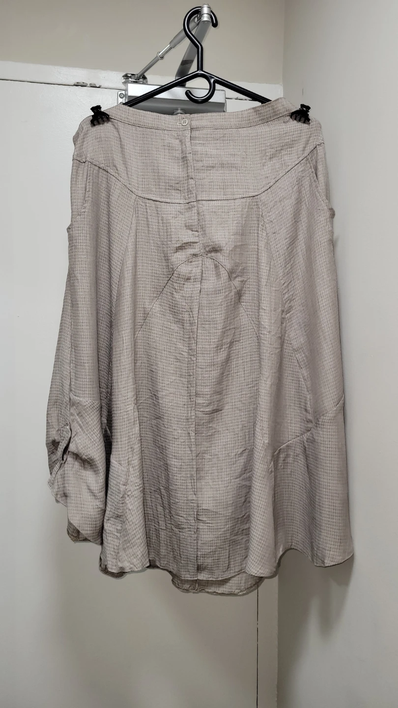 Light Brown Gingham Boho Style Skirt