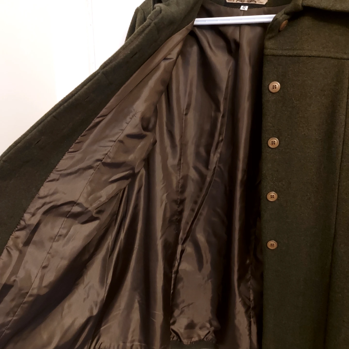 Sergio Tacchini Vintage Green Wool Blend Coat Size 42 - photo 5