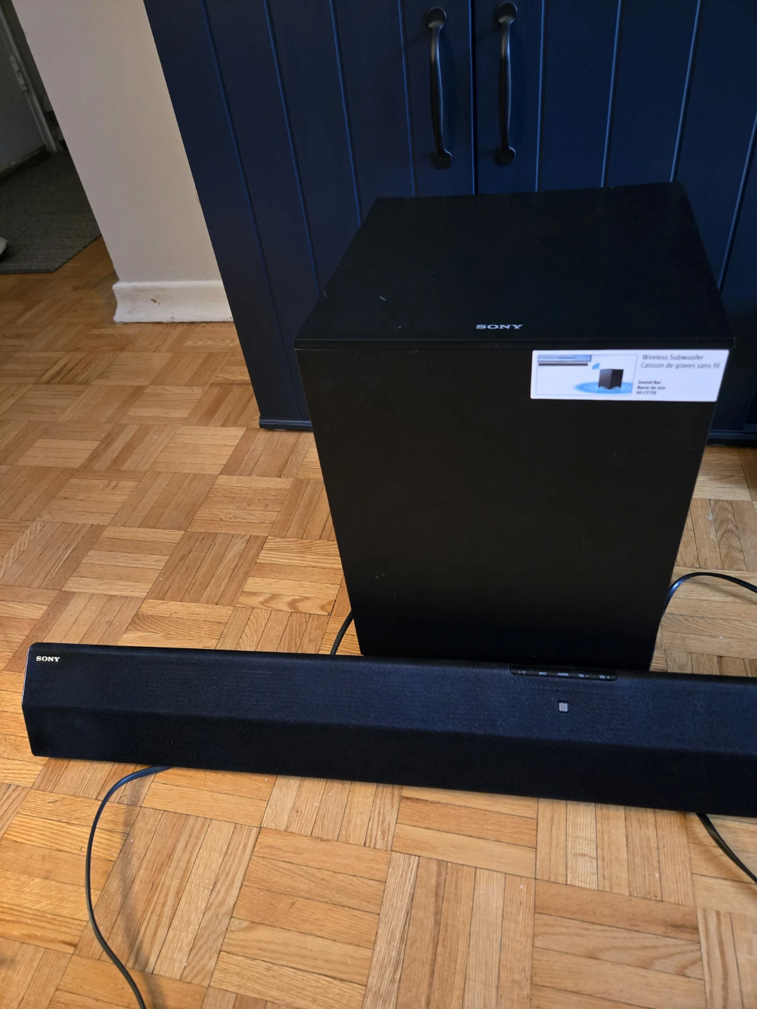 Sony Sound Bar and Wireless Subwoofer (with remote)