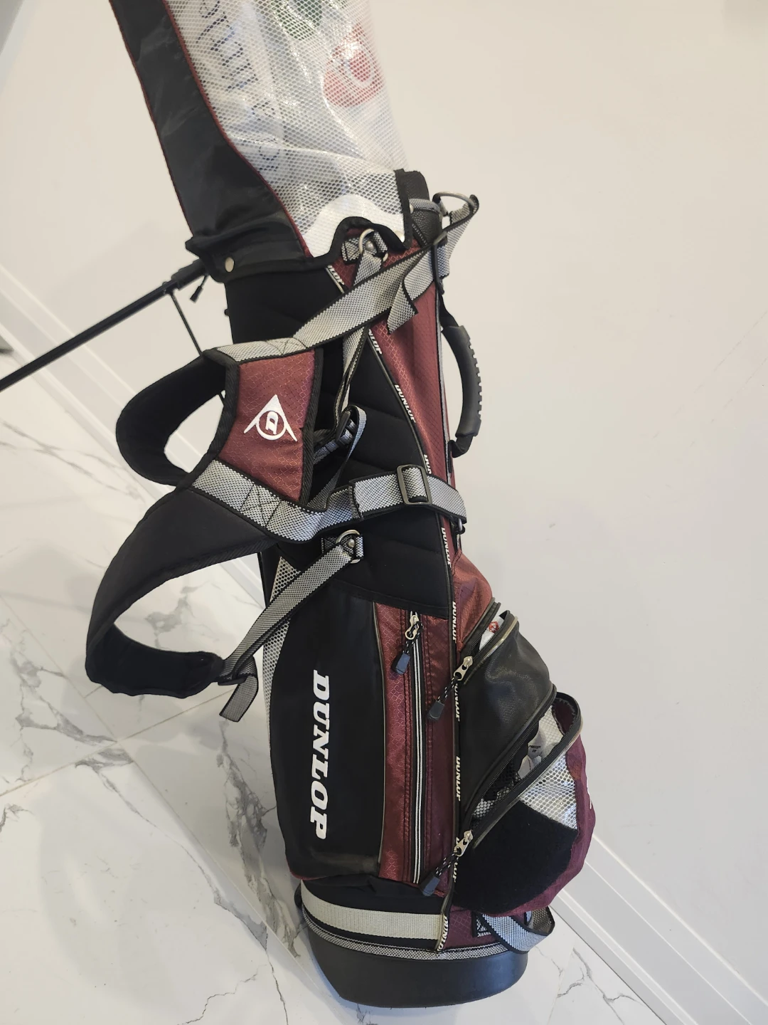 Assorted Golf Clubs, Bag, balls, and tees