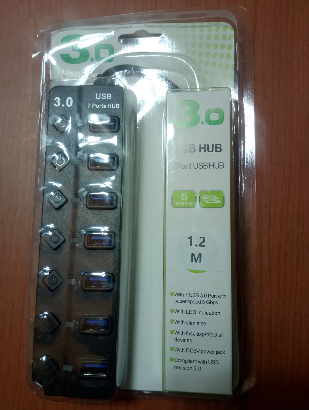 New USB 3.0 7-Port USB Hub with 1.2M Cable