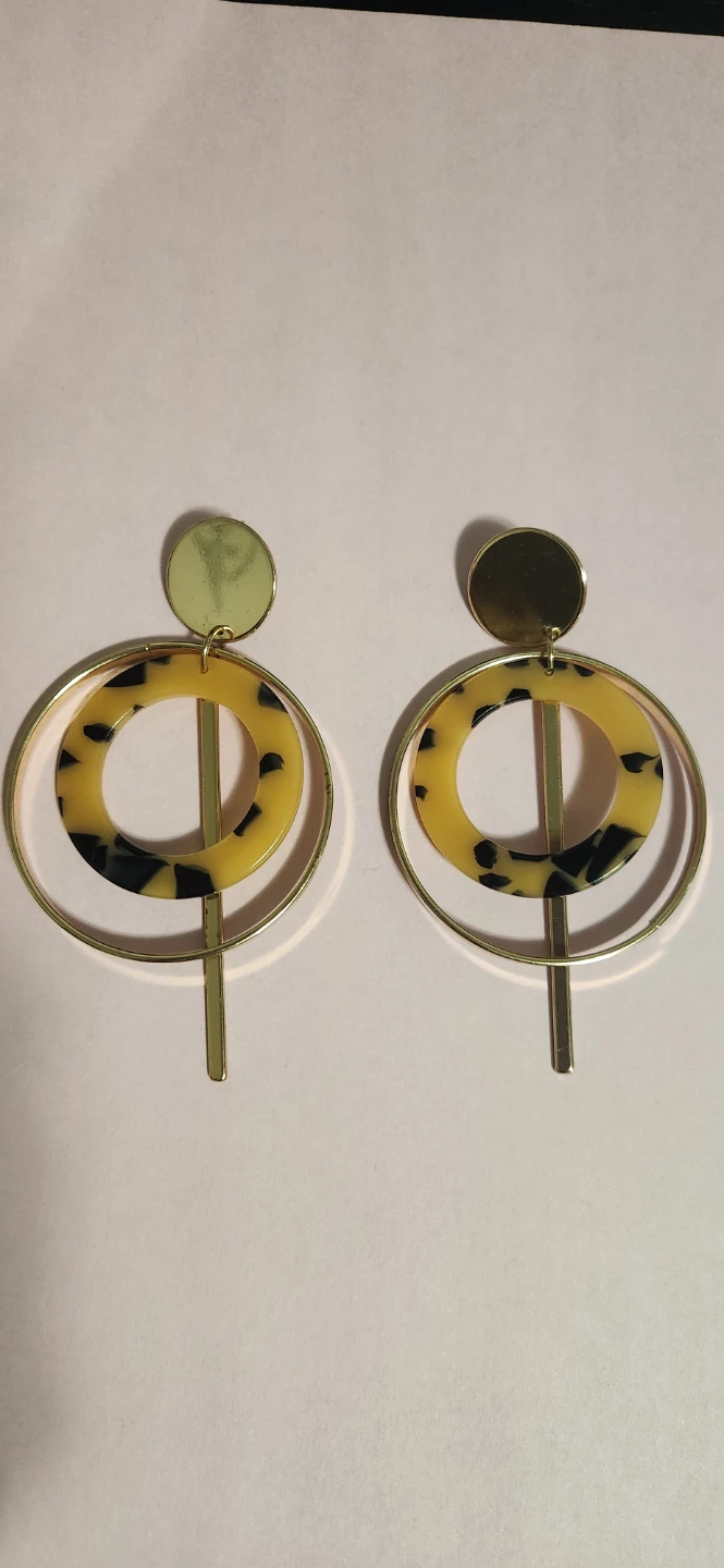 #3 Gold tone metal tassel stud earrings