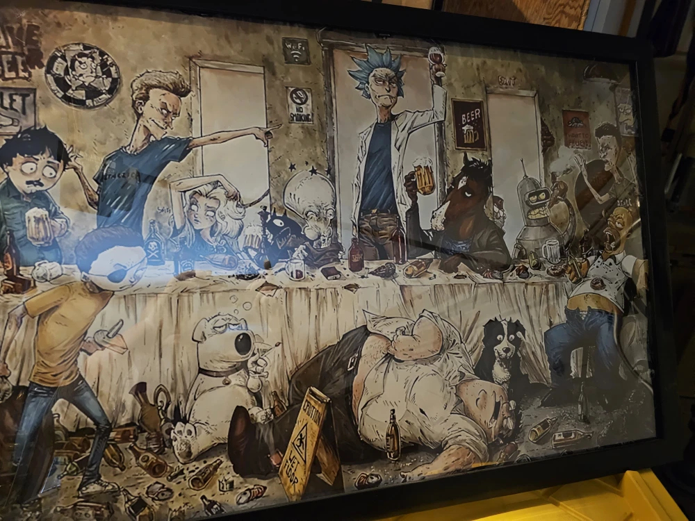 Animated Characters "Last Supper" Framed Art Print - photo 2