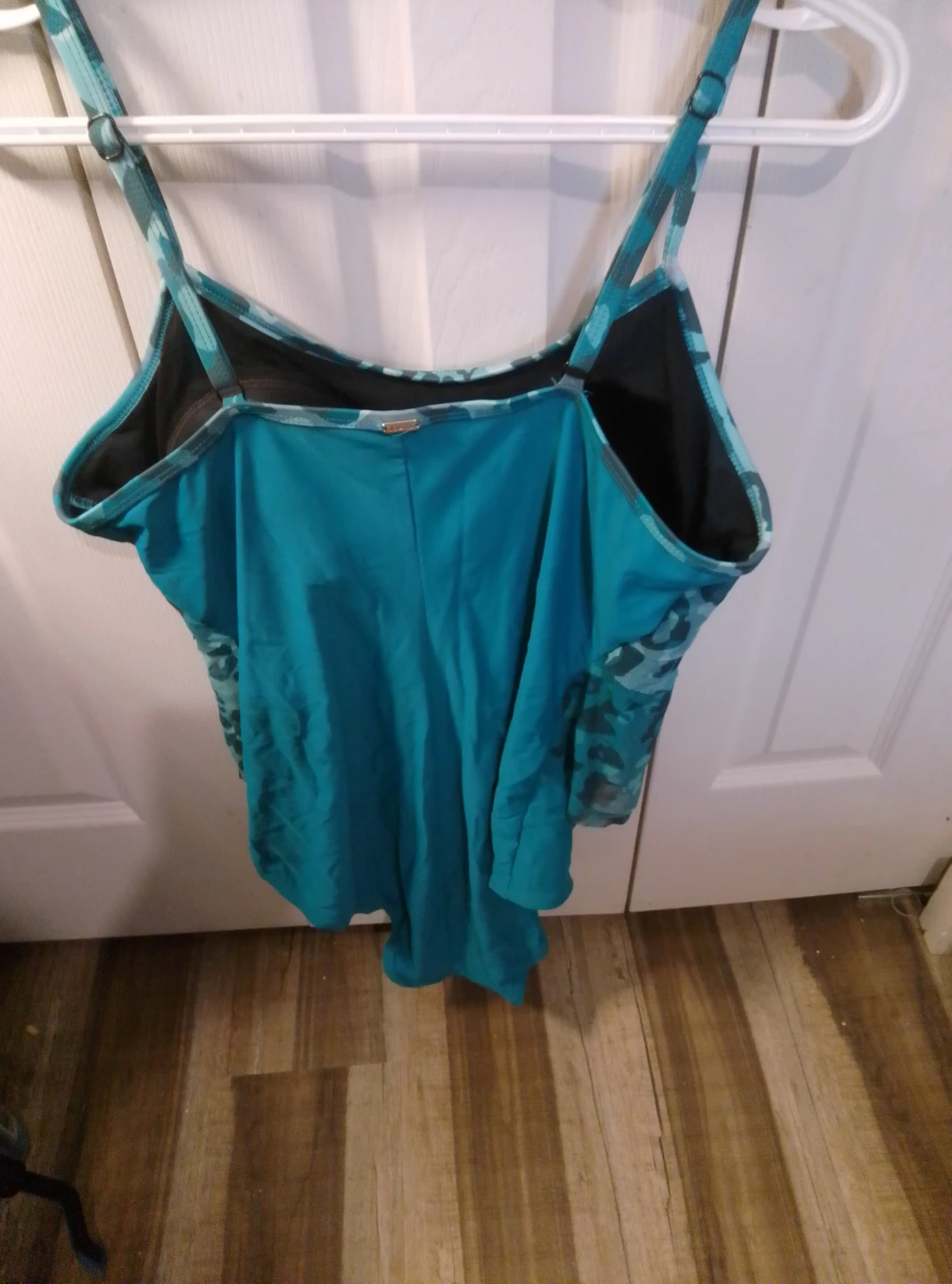 Blue Leopard Print Tankini Swim Top - photo 2