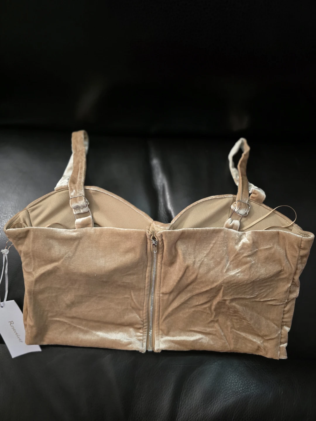 Tan Velvet Bustier Top - - photo 2