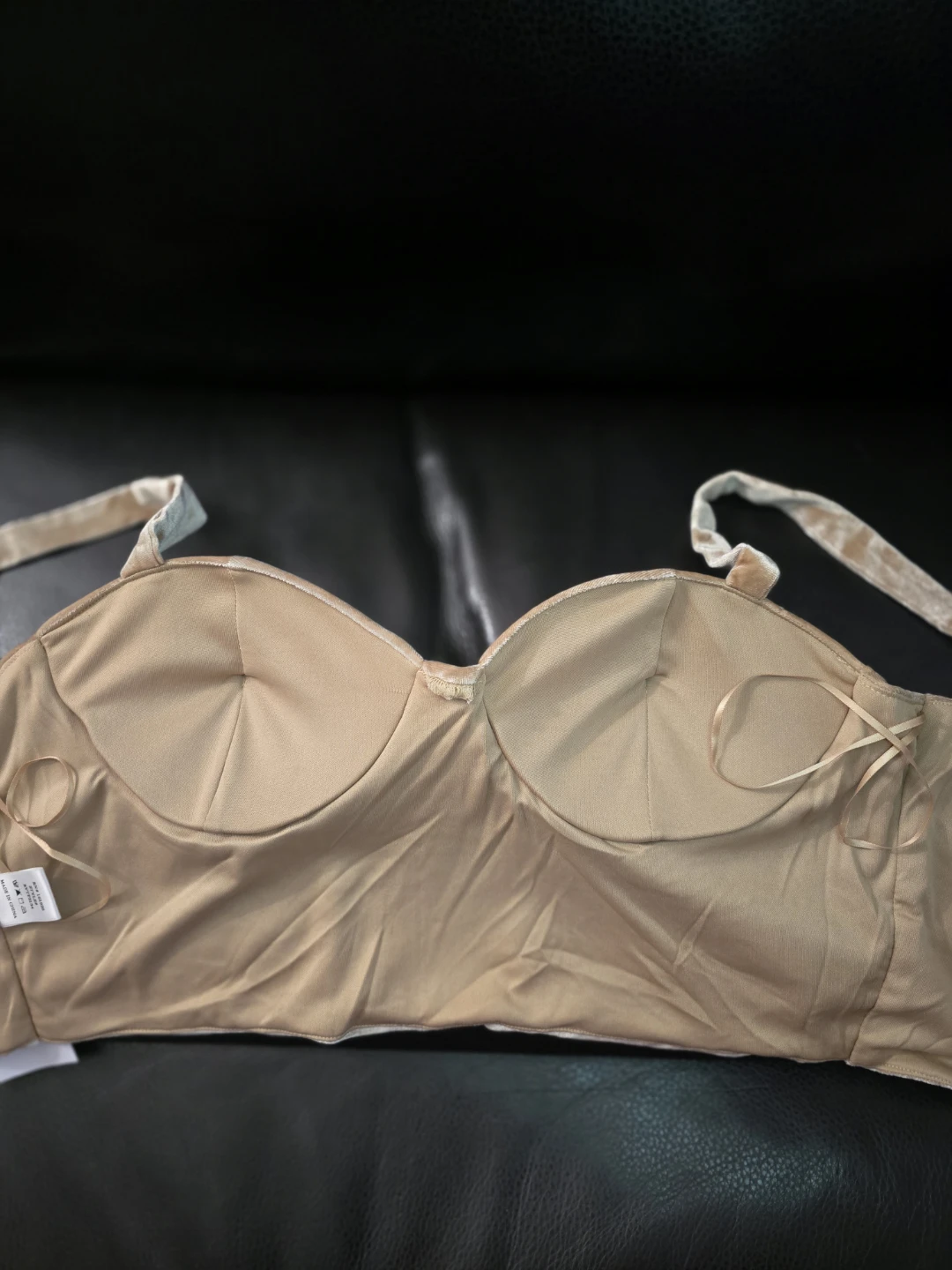 Tan Velvet Bustier Top - - photo 3